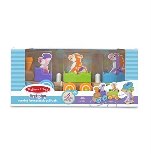 Jouet à tirer Melissa & Doug Train à tirer Basculant Animaux de Ferme