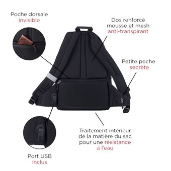 Sac à dos Hamelin L'étudiant Casual 22,19L Noir
