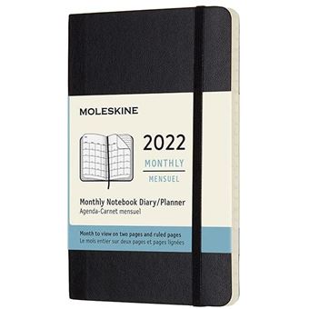 Agenda mensuel Moleskine Format de poche Couverture souple 2022