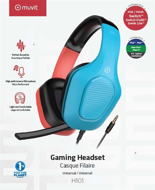 Micro-casque Stéreo Filaire LVL40 Nintendo Switch/OLED/Lite Noir