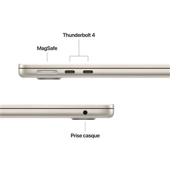 Apple MacBook Air 13'' 256 Go SSD 16 Go RAM Puce M4 CPU 10 cœurs GPU 8 cœurs Lumière Stellaire