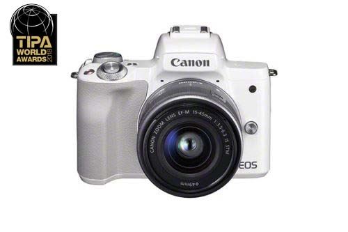 Hybride Canon EOS M50 Blanc + Objectif EF-M 15-45 mm f/3.5-6.3 STM