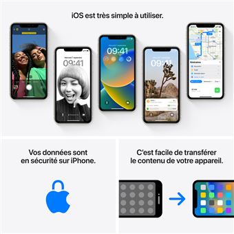 Apple iPhone 16, 128 Go, noir (renouvelé
