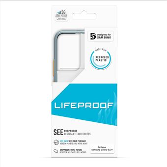 Coque renforcée pour Samsung Galaxy S22+ LifeProof See Transparent contour vert