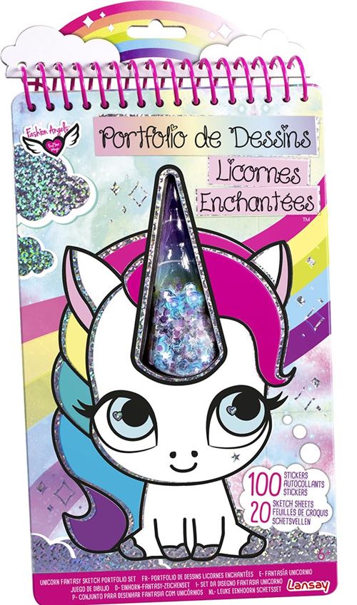 Kit créatif Lansay Portfolio de dessins Licornes Enchantées