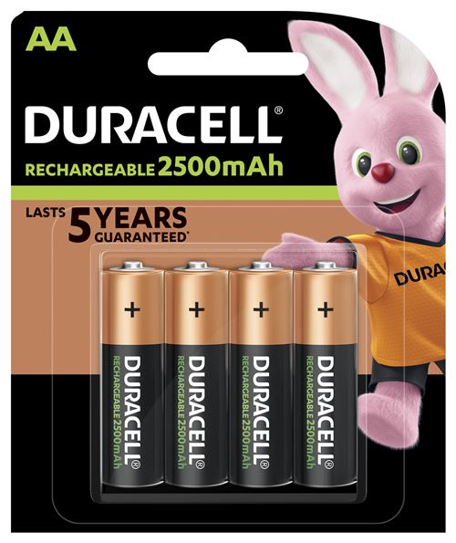 Pack de 4 Piles Rechargeables Duracell AA-HR06 NIMH