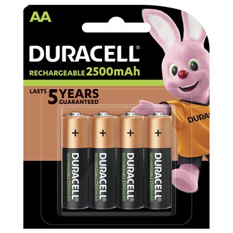 Piles AAA rechargeables Duracell (lot de 4 piles), 900 mAh, NiMH,  pré-chargées, Nos piles rechargeables qui durent le plus longtemps : :  High-Tech