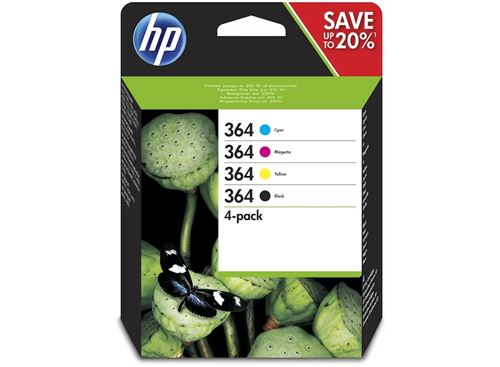 Pack Cartouche d encre HP 364 Noir + Cartouche d encre HP 364 Cyan, Magenta, Jaune