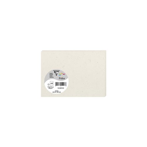 Paquet de 25 Cartes Pollen by Clairefontaine Natura 110 x 155 mm Beige