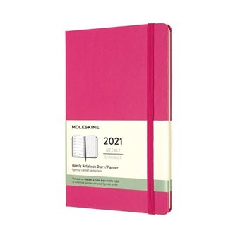 Agenda-carnet 2021 semainier Moleskine Rigide grand format Rose