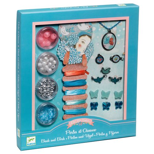 DJECO Perles et oiseaux - Coffret pour cr&eacute;er des bijoux - 