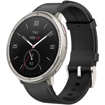 Amazfit Active2 NFC round Black leather+red strap