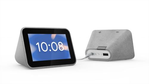 Lenovo Smart Clock - Slimme weergave - LCD - 4 inch - 480 x 800 - draadloos - Wi-Fi, Bluetooth - 3 Watt - grijs