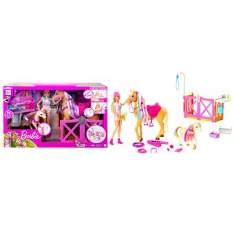 Coffret Barbie Toilettage des Chevaux avec poupée incluse