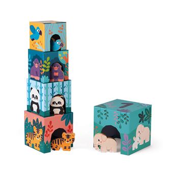 Jeu en bois Janod Pyramide et figurines animaux