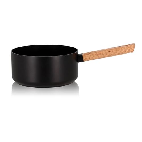 Casserole Ogo Ector en Aluminium et manche en bois 20 cm Noir