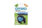 DYMO - Plastique - noir sur bleu - Rouleau (1,2 cm x 4 m) 1 cassette(s) ruban - pour LetraTag