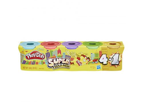 Pack 4 Pots + 1 Or Ou Argent Play Doh Pâte À Modeler Modèle Aléatoire