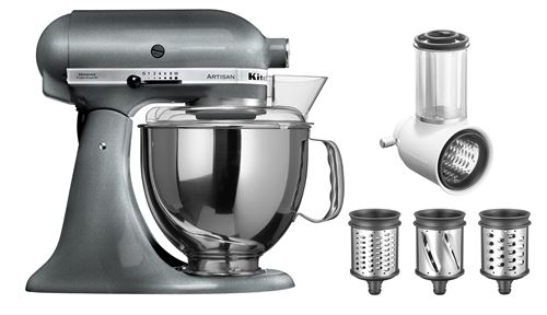Robot Pâtissier Kitchenaid® Artisan 300 W Gris Avec Râpe 5ksm150psepm+5ksmvsa