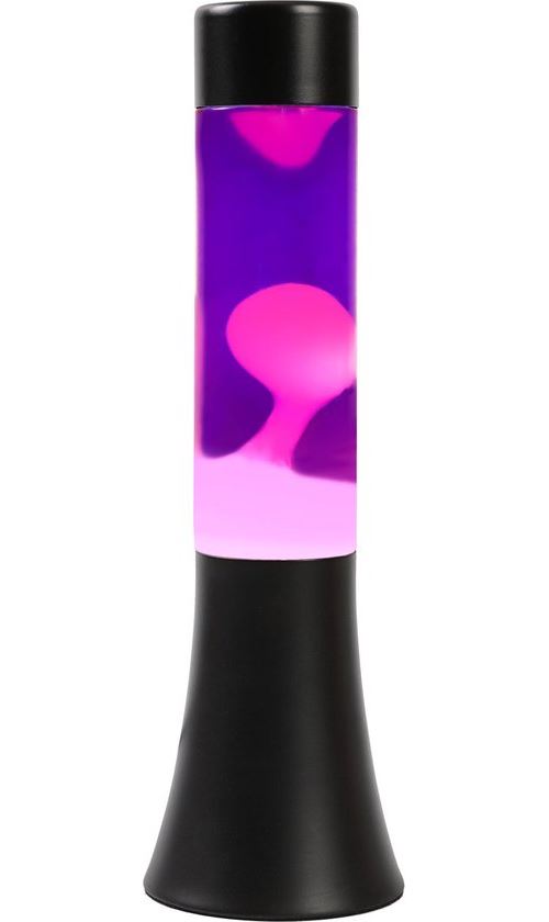 Lampe à poser Itotal Lave Base Noire Liquide Violet et Blanc 25 W 30 cm