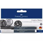 Set 2 Marqueurs Créatifs Faber-Castell Blanc et Noir