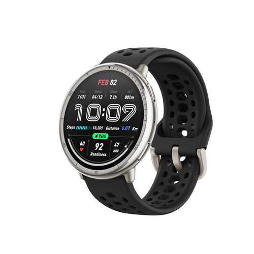 Montre connectée Amazfit Active 2 Bluetooth Gris avec bracelet sport en silicone Noir