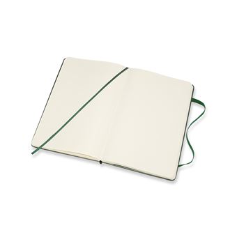 Carnet classique grand format Moleskine à pages blanches couverture rigide Vert