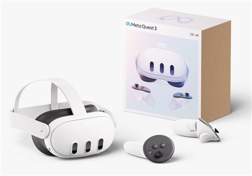 Casque VR Meta Quest 3 128 Go – Occasion Parfait état, Sous Garantie Et Avec Accessoires