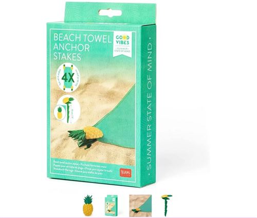 Set de 4 Piquets Legami pour serviette de plage Ibeach Ancre Pieux Ananas