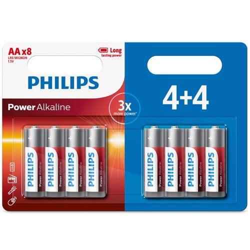 Pack de 4+4 piles Alcaline AA LR06