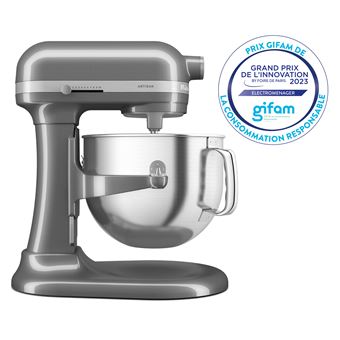 Robot pâtissier à bol relevable KitchenAid Artisan 5KSM70SHX 375 W 6,6 L Gris étain