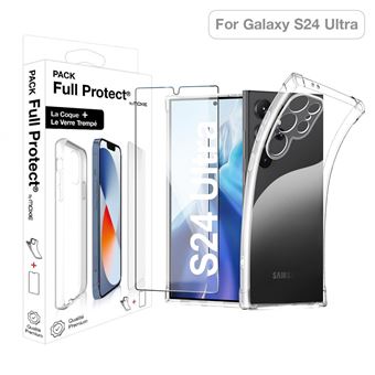 Pack protection complète écran en verre trempé Moxie + coque pour Samsung Galaxy S24 Ultra Transparent - 1