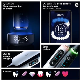Oral-B IO 10 Brosse À Dents Électrique Blanche Connectee Bluetooth + Pochette