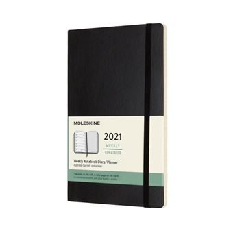 Agenda-carnet 2021 semainier Moleskine Souple grand format Noir