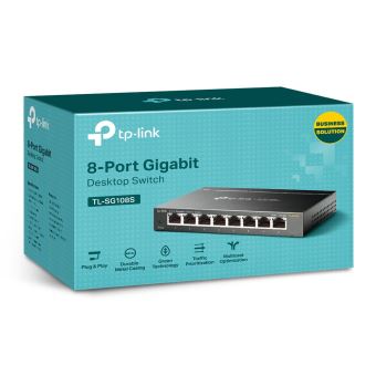 TP-Link TL-SG108S - Commutateur - 8 x 10/100/1000 - de bureau