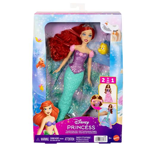 Disney Princesses Multicolore Poupée Disney Princess Ariel Sirène 2 En 1