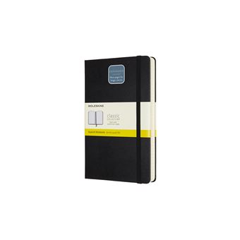 Carnet augmenté classique grand format quadrillé Moleskine couverture rigide Noir