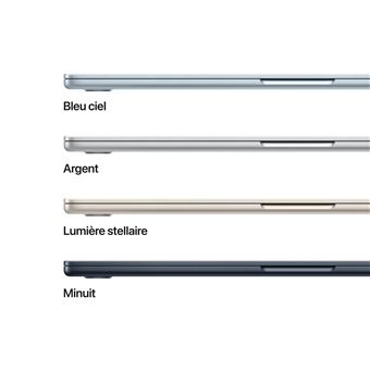 Apple MacBook Air 15'' 256 Go SSD 16 Go RAM Puce M4 CPU 10 cœurs GPU 10 cœurs Lumière Stellaire