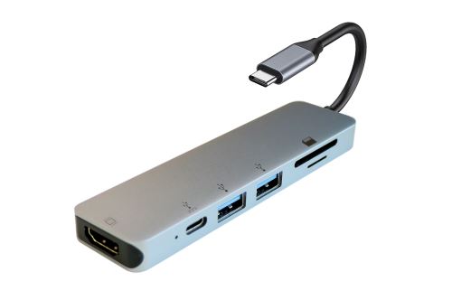 Hub USB Type C 6 en 1 Itworks Gris