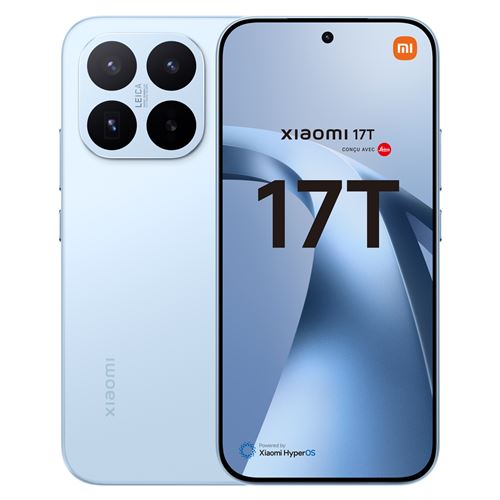 Smartphone Xiaomi 17T 6,59 5G Double nano SIM 256 Go Bleu conçu avec Leica