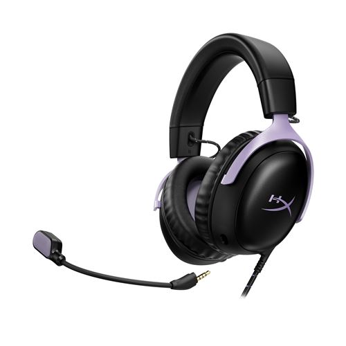 Casque HyperX Cloud III filaire USB-C gaming micro et son fermé noir lavande - Image 3