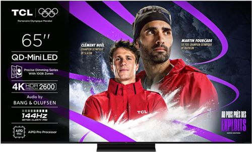 TV QD Mini LED Pro Tcl 65C79K 165 cm 4K UHD 2025 Aluminium brossé