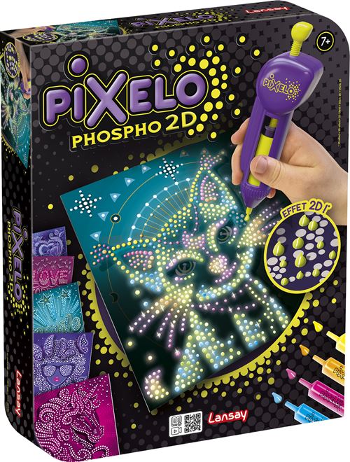 Jeu Loisir Créatif Pixelo Phospho 2d Lansay La Boite