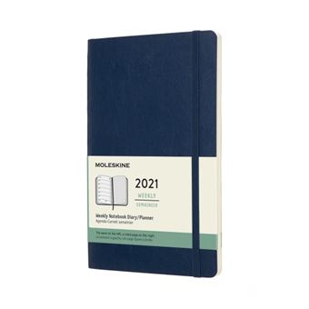 Agenda-carnet 2021 semainier Moleskine Souple grand format Bleu