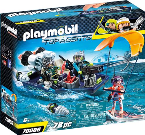 Playmobil Top Agents 70006 Bateau avec harpon S.H.A.R.K Team
