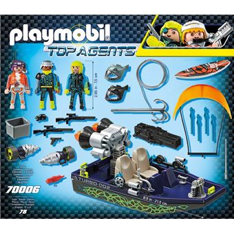 Playmobil Top Agents 70006 Bateau avec harpon S.H.A.R.K Team