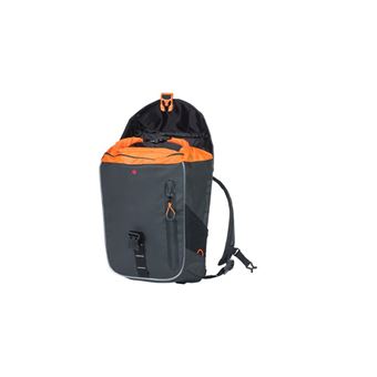 Sac à dos vélo Basil Miles Tarpaulin Nordlicht 17 L Noir et Orange