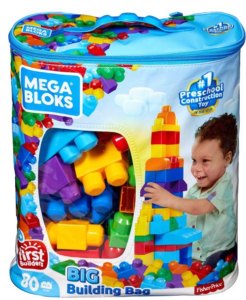 Jeu de construction Fisher Price Mega Bloks First Builders Sac 80 briques Bleu Accessoire de jeu de contruction Achat prix fnac