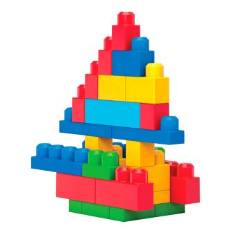 DCH63 Mega Bloks Sac bleu 80 pièces jouet pour bébé et enfant de 1 à 5 ans briques et jeu de construction 