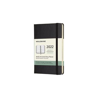 Agenda semainier Moleskine Horizontal Format de poche Couverture rigide 2022 Noir
